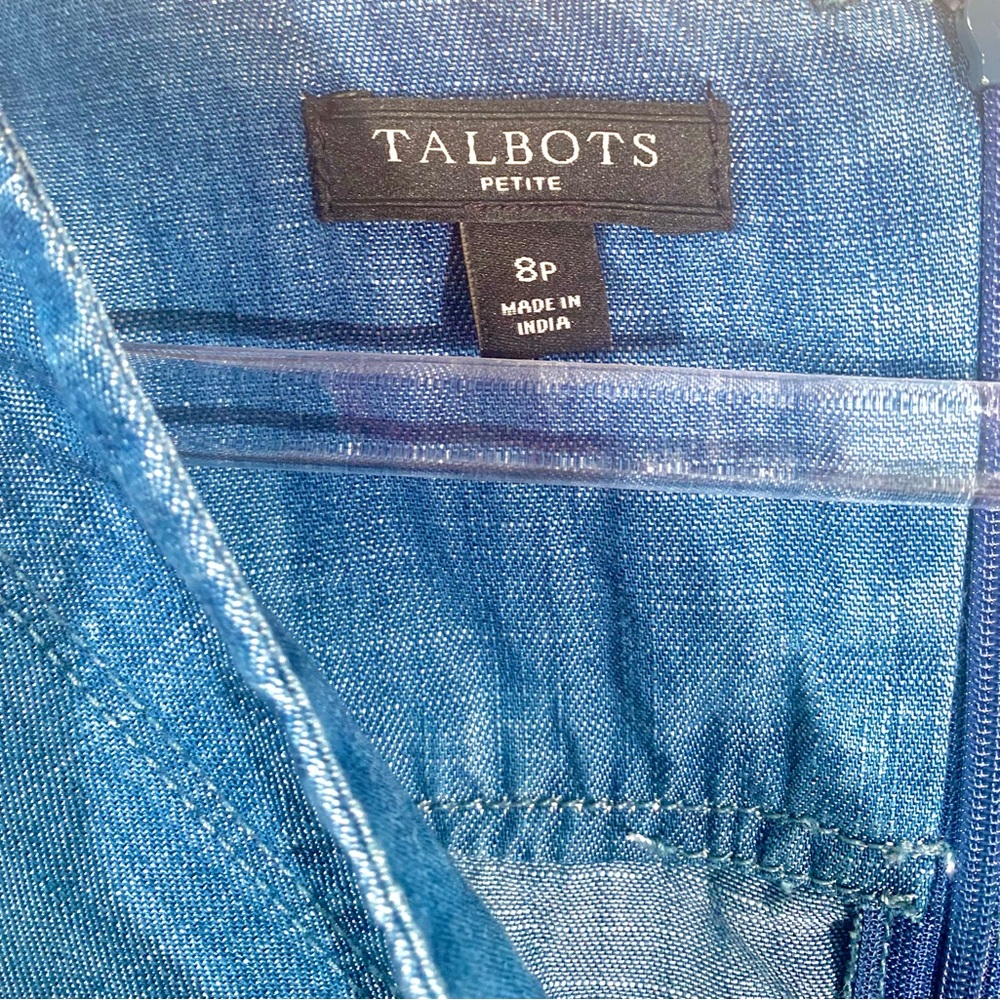 Talbots Denim Chambray Jumpsuit with Tie Front - Picture 3 of 5